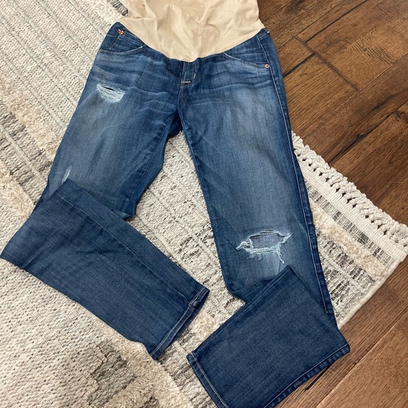 Hudson Collin Skinny Distressed Maternity Jeans Sz 30 - Picture 1 of 6